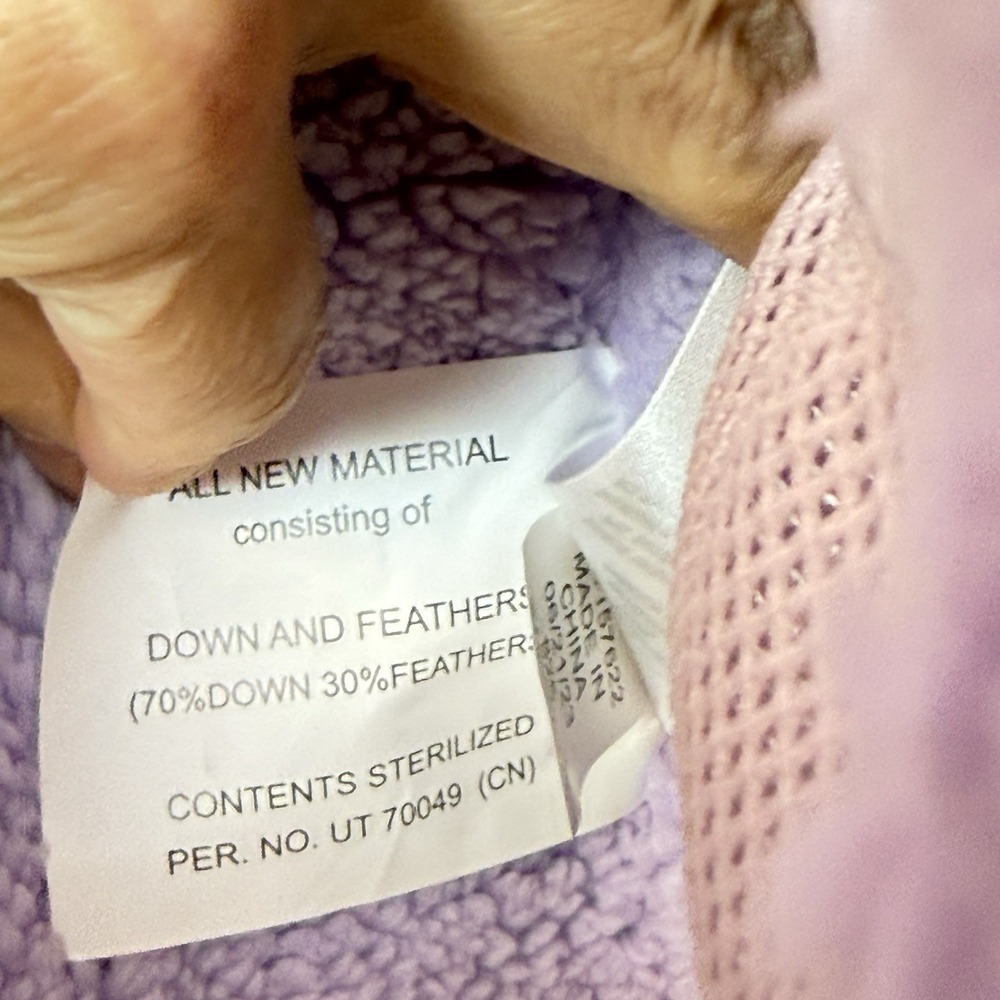 Eddie Bauer Kids Classic Down Puffer Jacket Pastel Lilac Medium Outerwear NEW - Picture 13 of 16